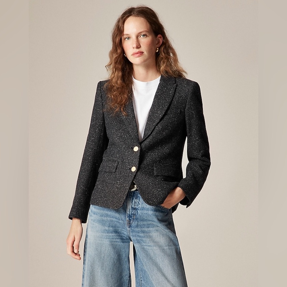 NWT J.Crew École Blazer in Herringbone Wool Blend